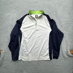 FootJoy Pullover Mens L White 1/4 Zip Lightweight Jacket Performance Nylon Golf